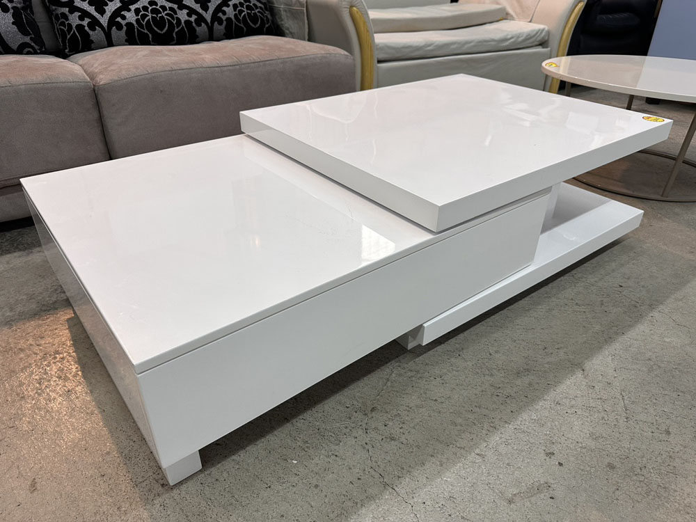 白色茶几雙層造型款