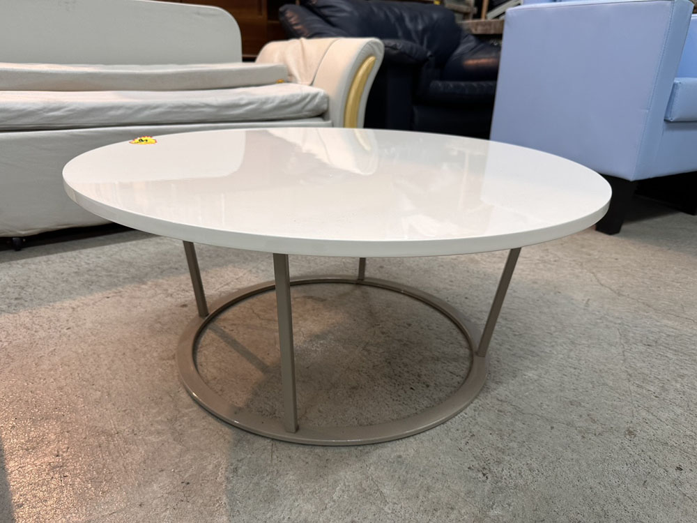 白色圓形茶几鐵腳款